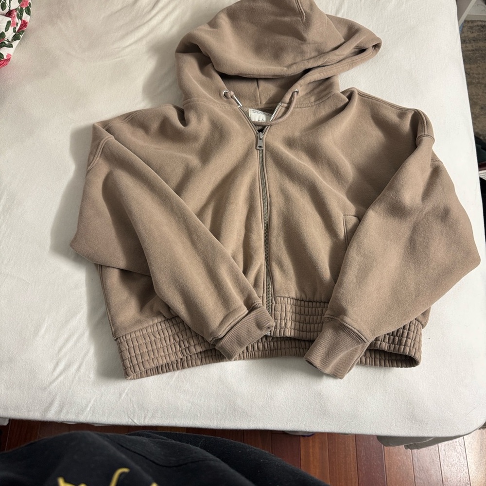 Beige Abercrombie zip up